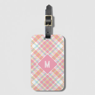 Étiquette À Bagage Plaid Monogramme personnalisé / Motif Tartan