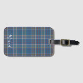 Étiquette À Bagage Plaid Thompson Clan Blue Grey Check Tartan personn (Devant Horizontal)