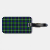 Étiquette À Bagage Plaid vert bleu Lamont tartan (Dos horizontal)