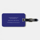 Étiquette À Bagage Plaine Bleue Moderne Unique (Dos horizontal)