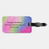 Étiquette À Bagage Plaisanterie de fil d'arc-en-ciel d'aquarelle (Dos horizontal)