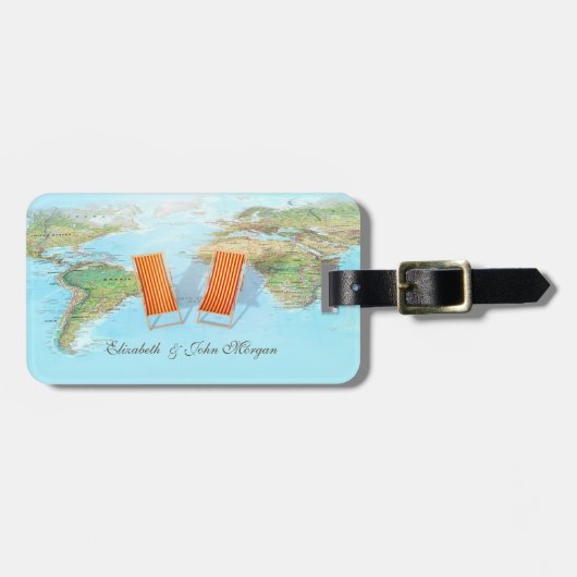 Étiquette À Bagage Plan du monde, Chaises (Devant horizontal)