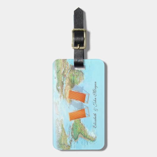 Étiquette À Bagage Plan du monde, Chaises (Devant Vertical)