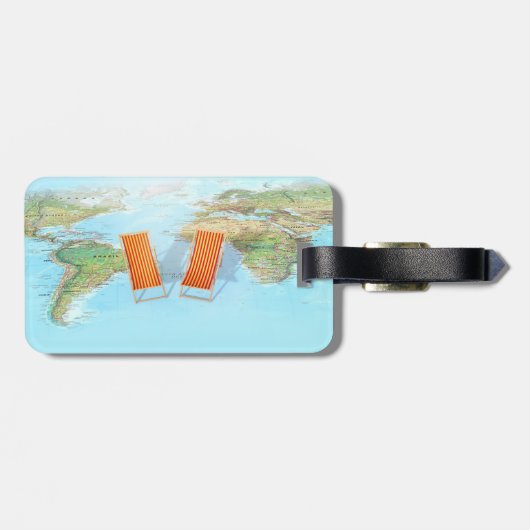 Étiquette À Bagage Plan du monde, Chaises (Dos horizontal)