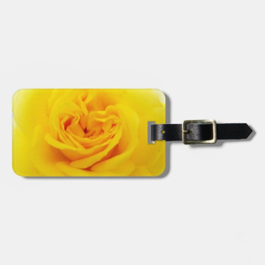 Étiquette À Bagage Plan rapproché de fleur de rose jaune (Devant horizontal)