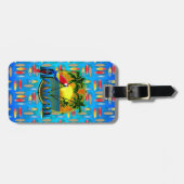 Étiquette À Bagage Planches de surf de coucher du soleil d'Hawaï (Devant horizontal)