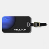 Étiquette À Bagage Planet Neptune Solar System Espace noir avec étoil (Devant horizontal)