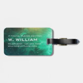 Étiquette À Bagage Planète Mars Système solaire Espace Galaxie verte (Dos horizontal)