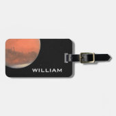 Étiquette À Bagage Planète Mars Système solaire Espace noir avec étoi (Devant horizontal)