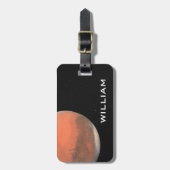 Étiquette À Bagage Planète Mars Système solaire Espace noir avec étoi (Devant Vertical)