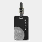 Étiquette À Bagage Planète Mercure Système solaire Espace noir avec é (Devant Vertical)
