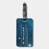 Étiquette À Bagage Planète Saturn Solaire Système Espace Violet Galax (Dos Vertical)