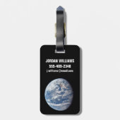 Étiquette À Bagage Planète Terre Prise Par L'Équipage Apollo 11. (Dos Vertical)