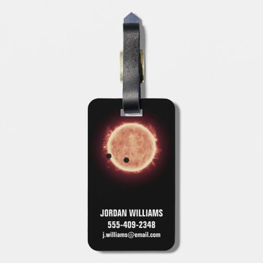 Étiquette À Bagage Planètes Transitant Red Nwarf Star Dans Trappist-1 (Dos Vertical)