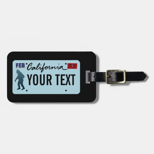 Étiquette À Bagage Plaque de licence California Sasquatch (Devant horizontal)