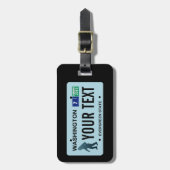 Étiquette À Bagage Plaque de licence de Washington Columbia Sasquatch (Devant Vertical)