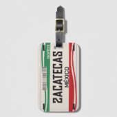 Étiquette À Bagage PLAQUE DE LISENCE customisée MEXICO ZACATECAS CITY (Devant Vertical)