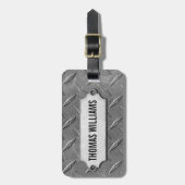 Étiquette À Bagage plaque en diamant gris avec étiquette biseautée (Devant Vertical)