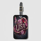 Étiquette À Bagage Plaque florale de Lisa (Devant Vertical)