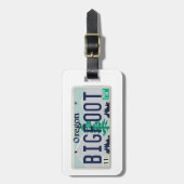 Étiquette À Bagage Plaque minéralogique de l'Orégon Bigfoot (Devant Vertical)