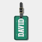 Étiquette À Bagage Plaque minéralogique verte et blanche (Devant Vertical)