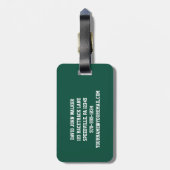 Étiquette À Bagage Plaque minéralogique verte et blanche (Dos Vertical)