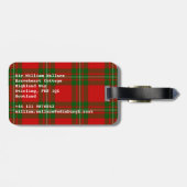 Étiquette À Bagage Plaque vert rouge de tartan MacGregor (Dos horizontal)