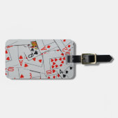 Étiquette À Bagage Plateau De Motif De Cartes De Jeu Éparpillées, (Devant horizontal)