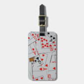 Étiquette À Bagage Plateau De Motif De Cartes De Jeu Éparpillées, (Devant Vertical)