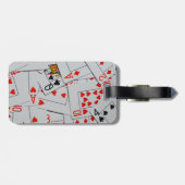 Étiquette À Bagage Plateau De Motif De Cartes De Jeu Éparpillées, (Dos horizontal)