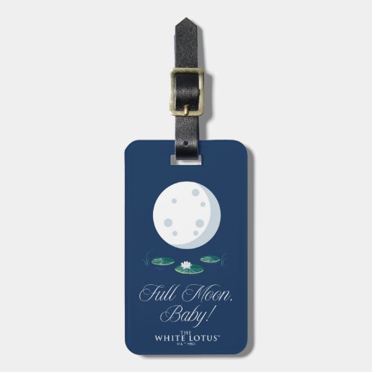 Étiquette À Bagage Pleine lune, Bébé ! - Le Lotus Blanc (Devant Vertical)
