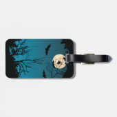 Étiquette À Bagage Pleine lune nocturne d'Halloween éffrayante et cha (Dos horizontal)