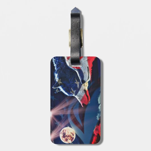 Étiquette À Bagage Pleine lune Wolf Wolf (Dos Vertical)