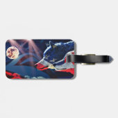 Étiquette À Bagage Pleine lune Wolf Wolf (Dos horizontal)