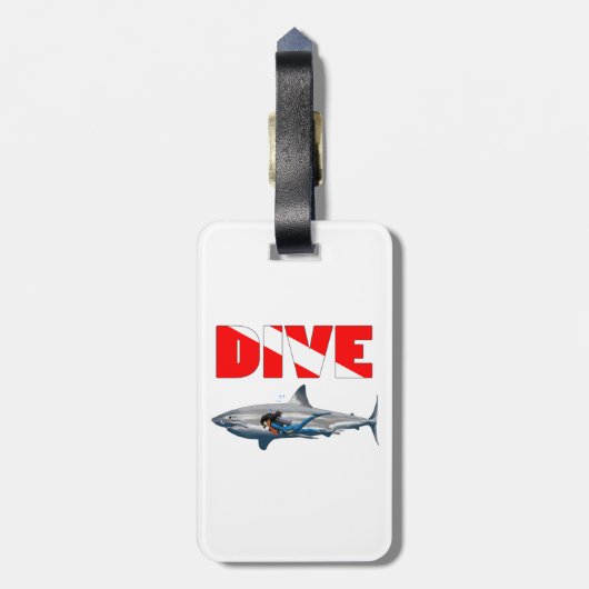 Étiquette À Bagage Plongée aux requins (Dos Vertical)