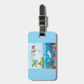 Étiquette À Bagage Plongée Dans L'Océan Aimable Requin Coral Reef (Devant Vertical)