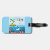 Étiquette À Bagage Plongée Dans L'Océan Aimable Requin Coral Reef (Dos horizontal)