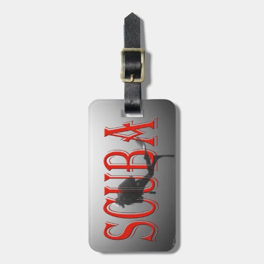 ÉTIQUETTE À BAGAGE PLONGÉE EN SCUBA, PLONGÉE DANS LES EAUX PROFONDES. (Devant Vertical)