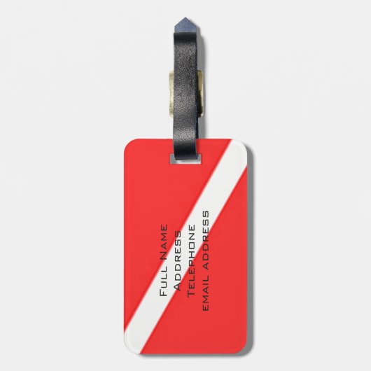 ÉTIQUETTE À BAGAGE PLONGÉE EN SCUBA, PLONGÉE DANS LES EAUX PROFONDES. (Dos Vertical)