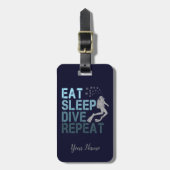 Étiquette À Bagage Plongée Scuba Manger Sleep Dive Répéter en disant (Devant Vertical)
