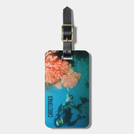 Étiquette À Bagage Plongée sous-marine Personnalisée (Devant Vertical)