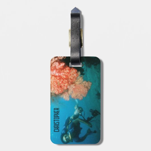 Étiquette À Bagage Plongée sous-marine Personnalisée (Dos Vertical)