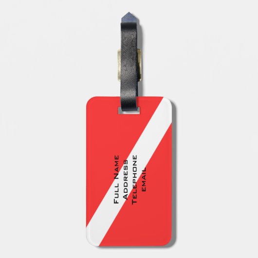 ÉTIQUETTE À BAGAGE PLONGEUR AUTONOME. LES PLONGEURS MARQUENT (Dos Vertical)