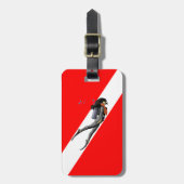 Étiquette À Bagage Plongeur et drapeau de piqué (Devant Vertical)