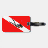 Étiquette À Bagage Plongeur et drapeau de piqué (Dos horizontal)