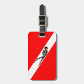 Étiquette À Bagage Plongeur et drapeau de piqué (Devant Vertical)