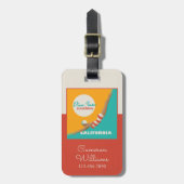 Étiquette À Bagage Plongez Dans Le Soleil | Californie (Devant Vertical)