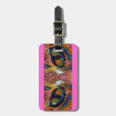 Étiquette À Bagage Plots réflectorisés frais psychédéliques (Devant Vertical)