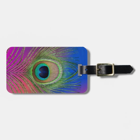 Étiquette À Bagage Plume de queue d'un paon (Devant horizontal)