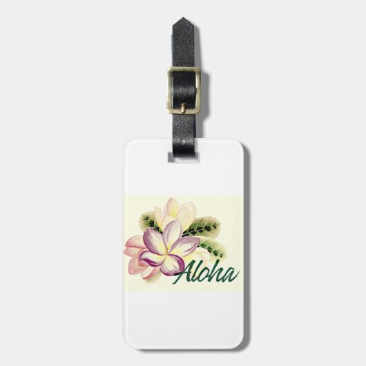 Étiquette À Bagage Plumeria Aloha (Devant Vertical)